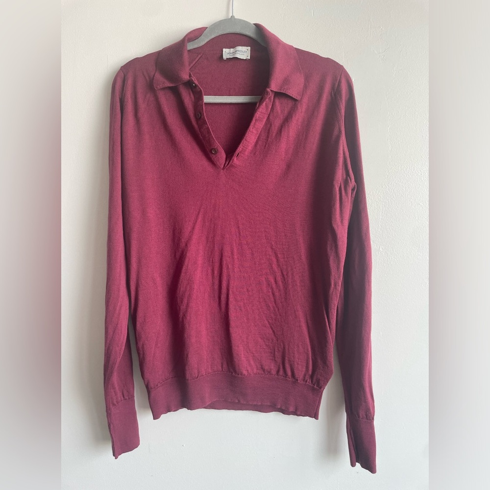 John Smedley merino polo sweater